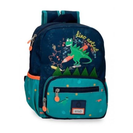 Mochila Guarderia Enso Dino Artist Bolsillo azul