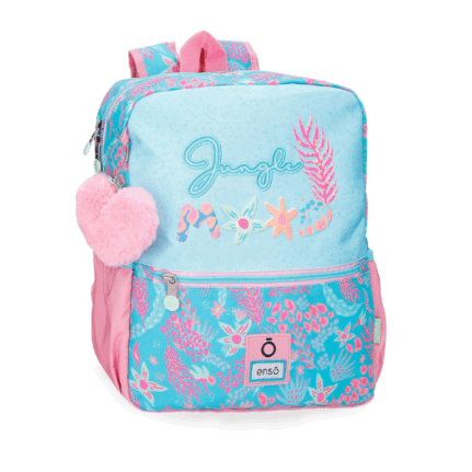 Mochila Infantil Enso Jungle Mood azul y rosa