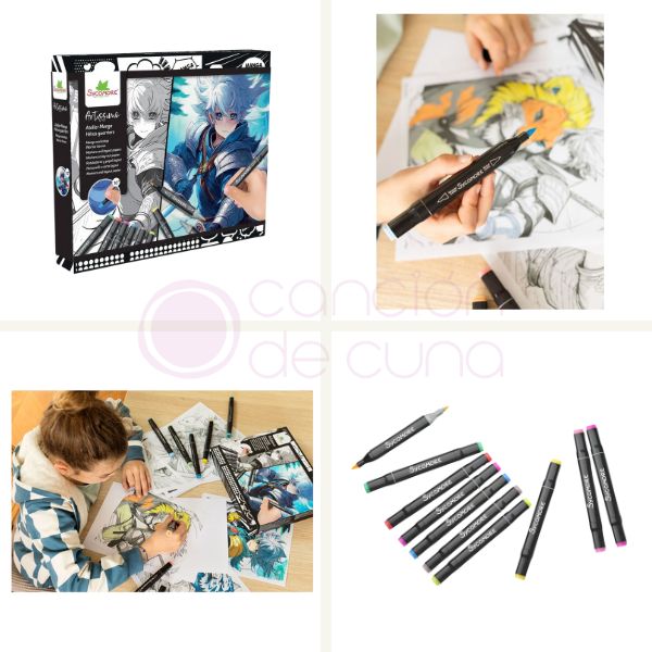 Manga Sycomore Héroes Guerreros Kit para Colorear - Imagen 2