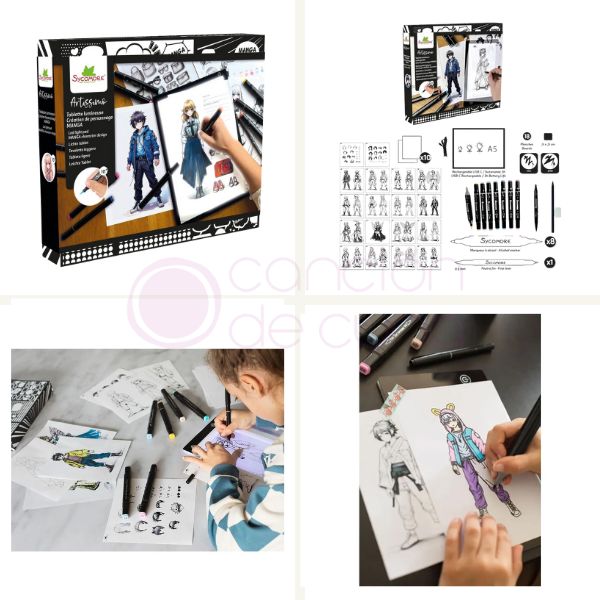 Mesa de Luz Manga Sycomore A5 Láminas y rotuladores - Imagen 2