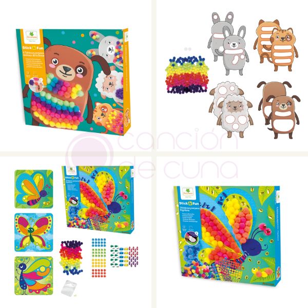 kit manualidades infantil pompones