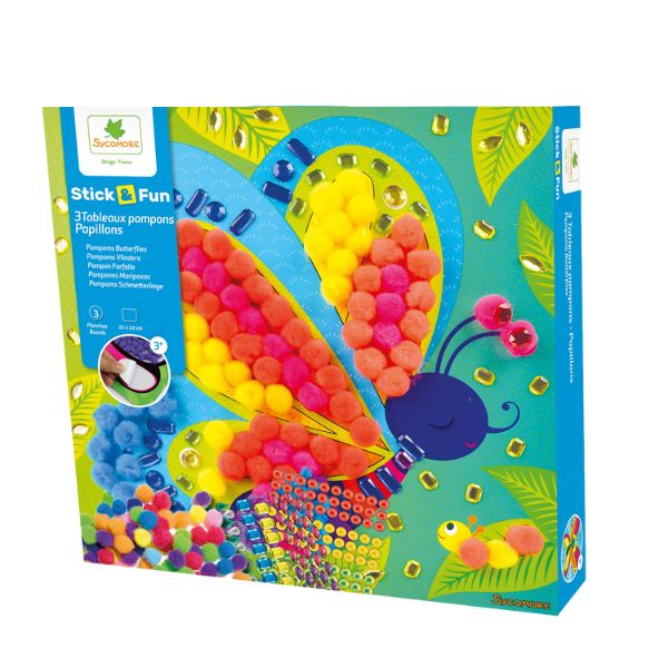 stick'n fun manualidades infantil pompones