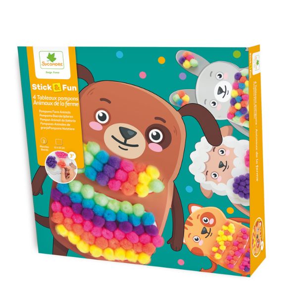 stick'n fun manualidades infantil pompones